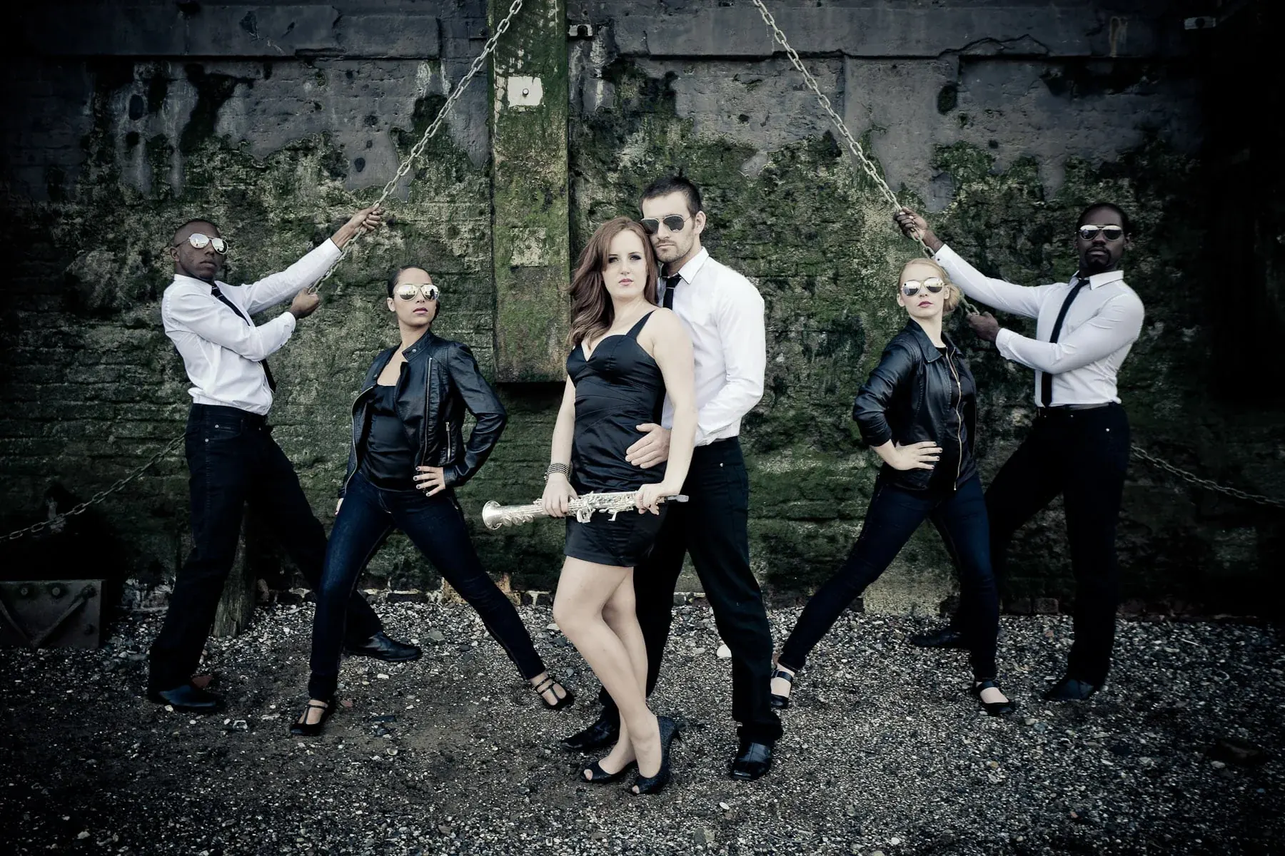 Project Secret live performance with Sarah Saxophone and dancers