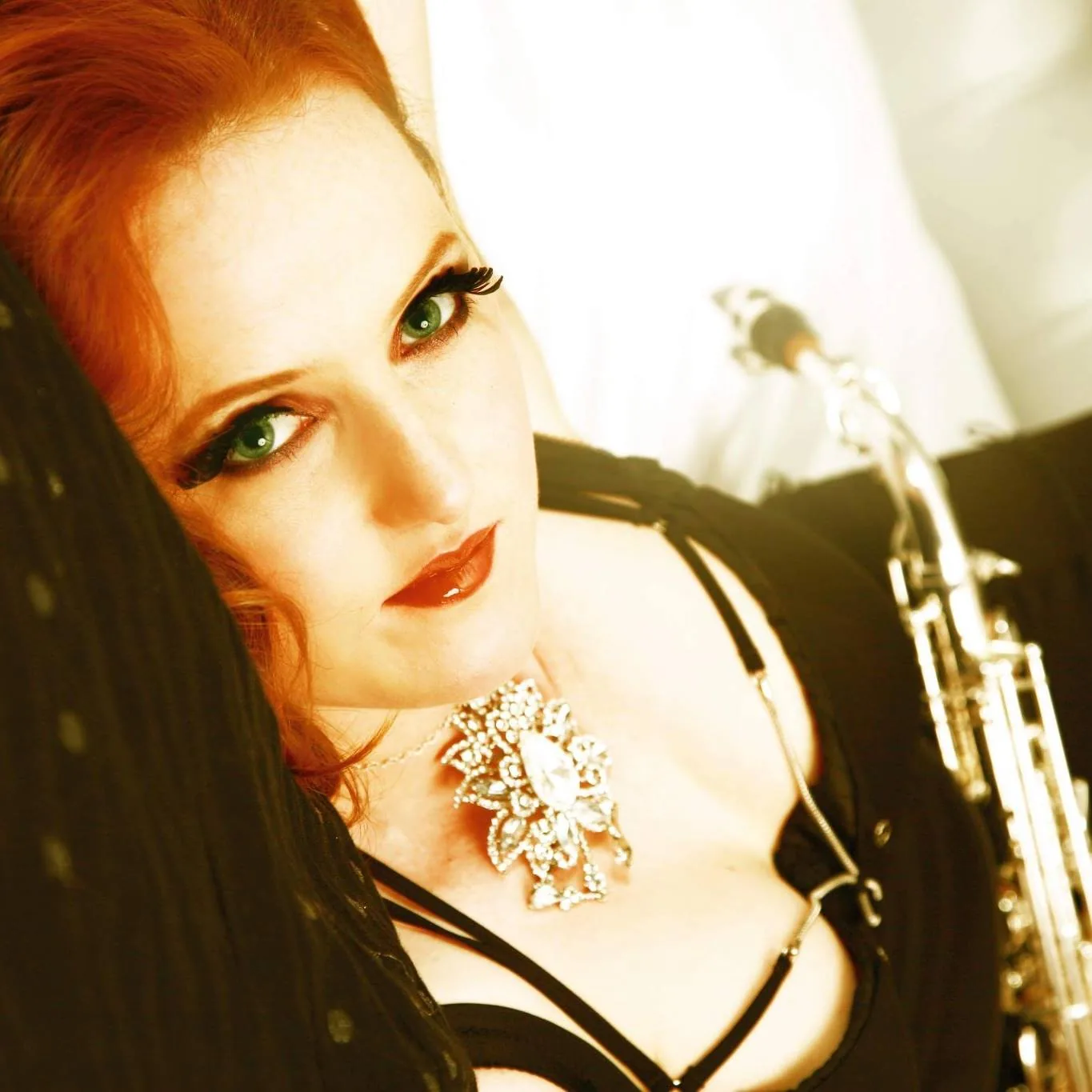 Sax player hire London close-up portrait