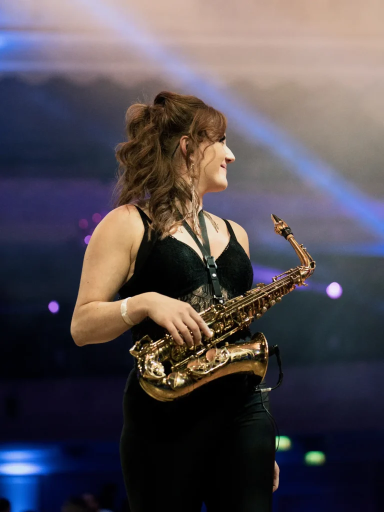 female sax player london